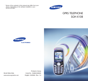 Handleiding Samsung SGH-X108 Mobiele telefoon