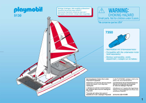 Manual Playmobil set 5130 Harbour Catamaran sailboat with dolphins