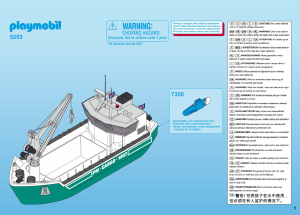 Productie Echt Continentaal Handleiding Playmobil set 5253 Harbour Vrachtschip met laadkraan