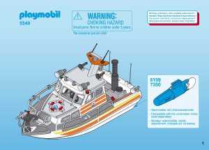 Handleiding Playmobil set 5540 Harbour Brandbestrijdings- en reddingssboot