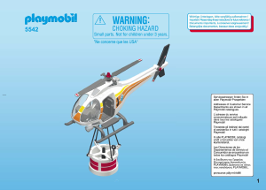 Manual Playmobil set 5542 Harbour Fire fighter helicopter