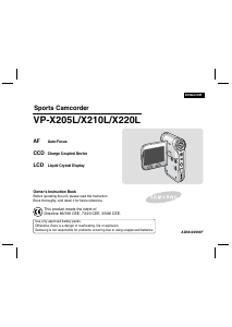 Handleiding Samsung VP-X220LC Camcorder