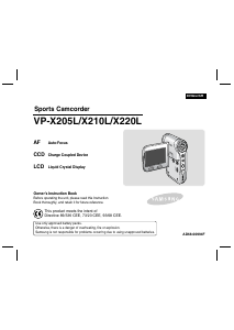 Bruksanvisning Samsung VP-X205LC Videokamera