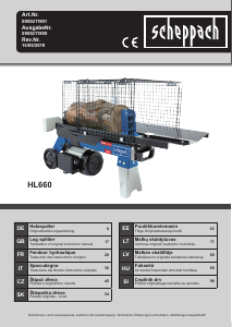 Rokasgrāmata Scheppach HL660 Malkas skaldītājs