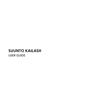 Manual Suunto Kailash Sports Watch