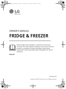 Manual LG GBB566PZHZN Fridge-Freezer