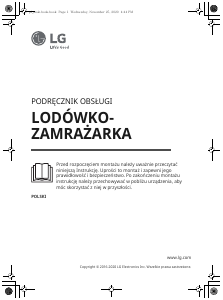 Instrukcja LG GSL760MCDV Lodówko-zamrażarka