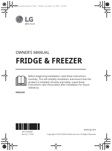 Manual LG GBB71SWDMN Fridge-Freezer