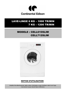 Mode d’emploi Continental Edison CELL610SLIM Lave-linge