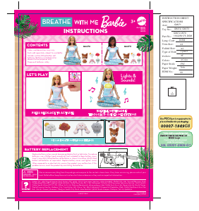 Bruksanvisning Mattel GMJ73 Barbie Breathe with Me