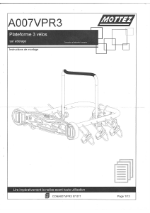 Manual Mottez A007VPR3 Bicycle Carrier