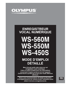 Mode d’emploi Olympus WS-560M Enregistreur numérique