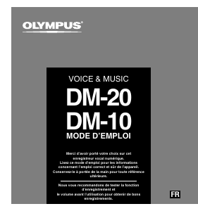 Mode d’emploi Olympus DM-20 Enregistreur numérique
