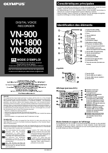Mode d’emploi Olympus VN-900 Enregistreur numérique