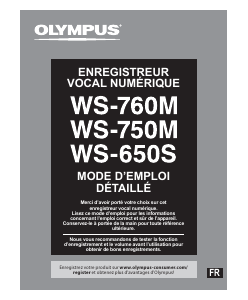 Mode d’emploi Olympus WS-760M Enregistreur numérique