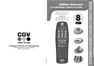 Mode d’emploi CGV ZAPline Universel Télécommande