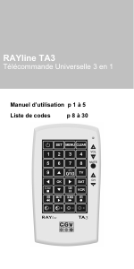 Manual CGV RAYline TA3 Remote Control