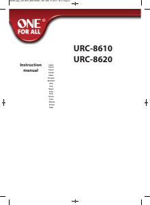 Manual One For All URC 8610 X-Sight Remote Control