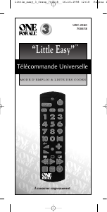 Mode d’emploi One For All URC 2560 Little Easy Télécommande