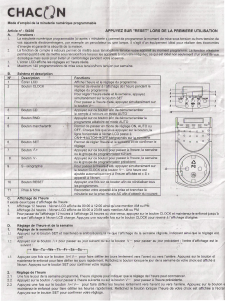 Mode d’emploi Chacon 54030 Interrupteur minuteur