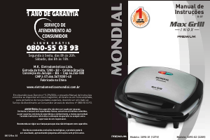 Manual Mondial G-07 Max Grill Grelhador de contacto