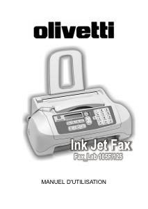 Mode d’emploi Olivetti Fax-Lab 125 Télécopieur