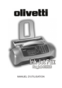 Mode d’emploi Olivetti Fax-Lab 610 Télécopieur