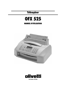 Mode d’emploi Olivetti OFX 525 Télécopieur