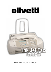 Mode d’emploi Olivetti Fax-Lab 115 Télécopieur