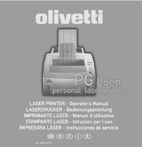 Mode d’emploi Olivetti PG L8en Imprimante