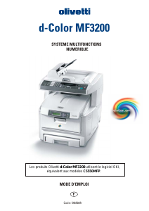 Mode d’emploi Olivetti d-COLOR MF3200 Imprimante multifonction