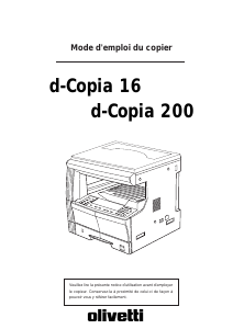 Mode d’emploi Olivetti d-COPIA 16 Imprimante multifonction