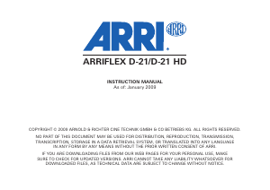 Handleiding ARRI ARRIFLEX D21 HD Camcorder