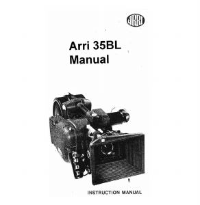 Manual ARRI ARRIFLEX 35 BL Camcorder