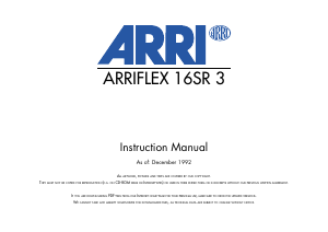 Manual ARRI ARRIFLEX 16 SR3 Camcorder