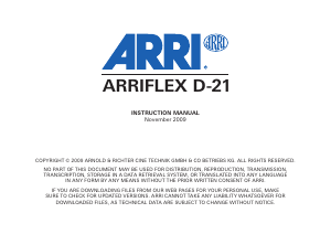 Handleiding ARRI ARRIFLEX D21 Camcorder