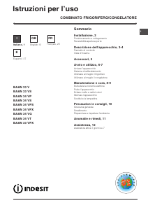 Manual de uso Indesit BAAN 33 VPX Frigorífico combinado