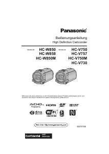 Bedienungsanleitung Panasonic HC-W850EG Camcorder