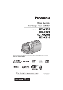 Mode d’emploi Panasonic HC-X910EF Caméscope