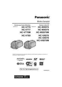 Mode d’emploi Panasonic HC-WX970MEF Caméscope