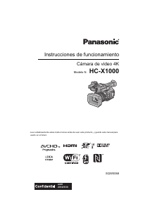 Manual de uso Panasonic HC-X1000PP Videocámara