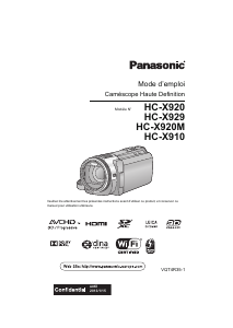 Mode d’emploi Panasonic HC-X920EF Caméscope