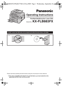 Manual Panasonic KX-FLB883FX Fax Machine