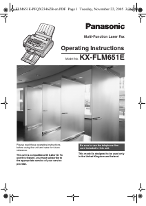 Manual Panasonic KX-FLM651E Fax Machine