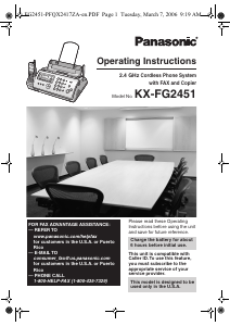 Manual Panasonic KX-FG2451 Fax Machine