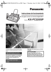 Manual de uso Panasonic KX-FC225SP Máquina de fax