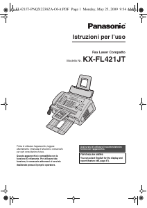 Manuale Panasonic KX-FL421JT Fax