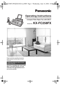 Manual Panasonic KX-FC258FX Fax Machine