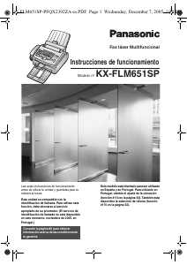 Manual de uso Panasonic KX-FLM651SP Máquina de fax
