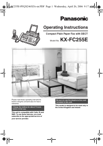 Manual Panasonic KX-FC255E Fax Machine